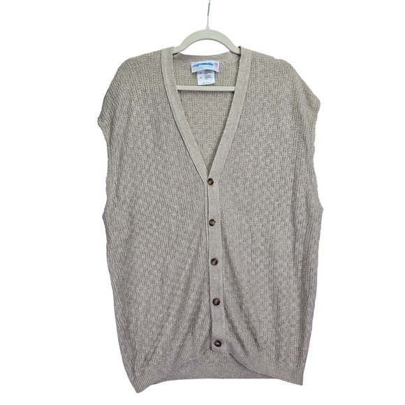 Clan Douglas Scotland Linen Silk Knit Cardigan Vest Mens Heritage Luxury - Picture 1 of 9